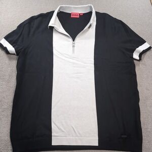 Hugo Boss Quarter Zip Jumper Mens Size XL Black Long Sleeve‎ Sweater